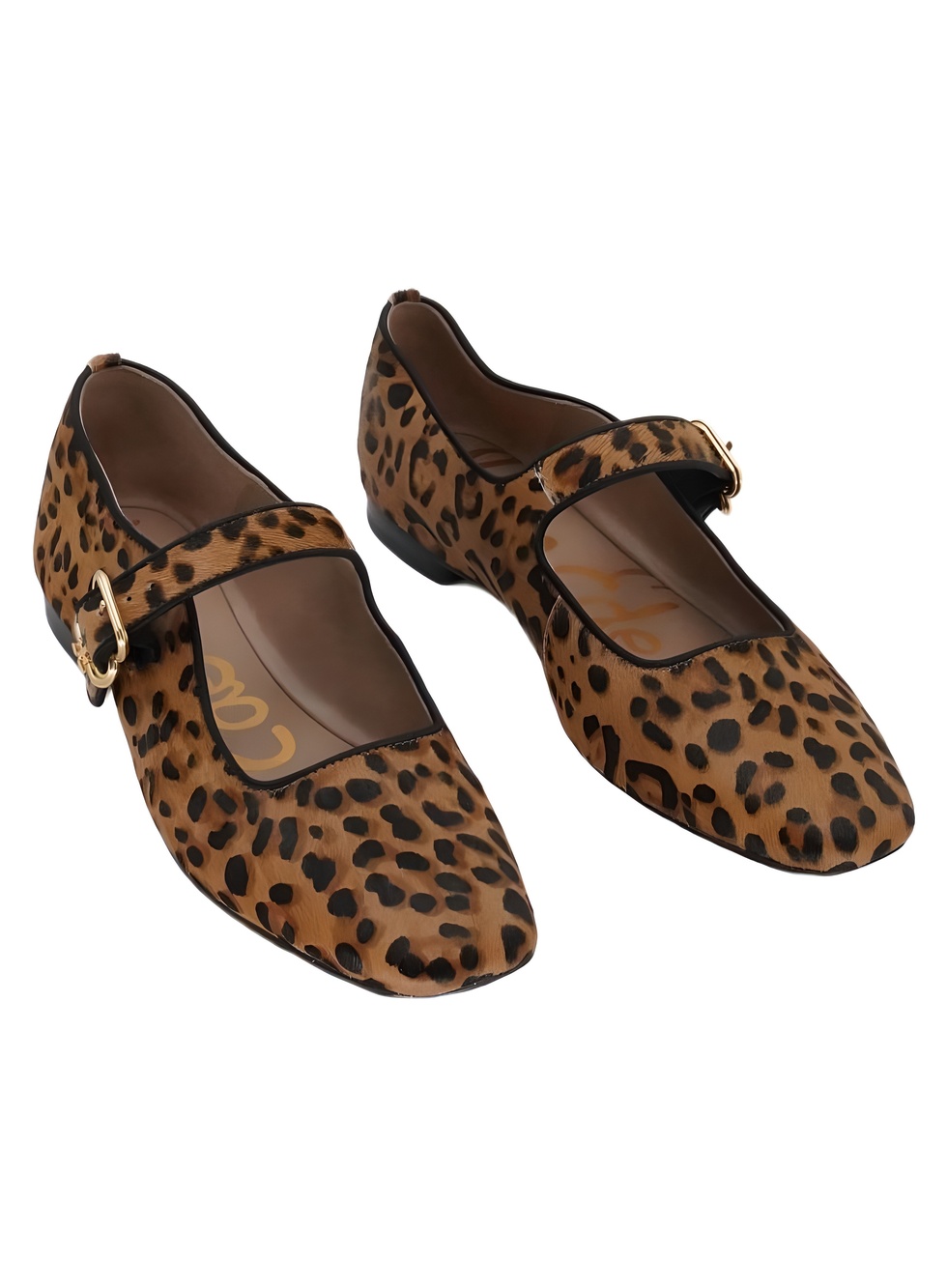 Sam Edelman Michaela Granada Tan Leopard Haircalf Mary Jane Flats Size 6.5M